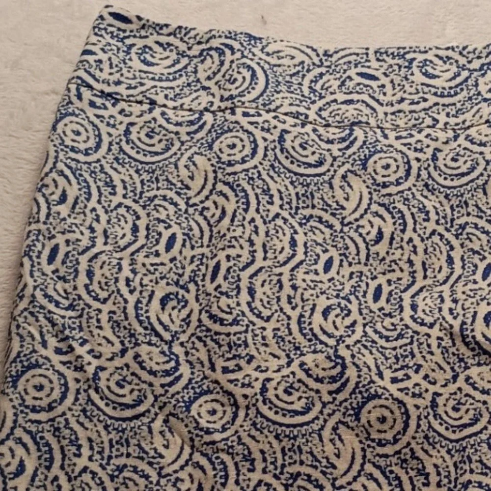 The Limited Blue White Paisley Print Pencil Skirt Size 12 Side Zip Casual NWT